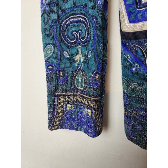 CHICO'S 2 Women Long Cardigan Sweater Button Front Large Lightweight Thin Print - Picture 3 of 9